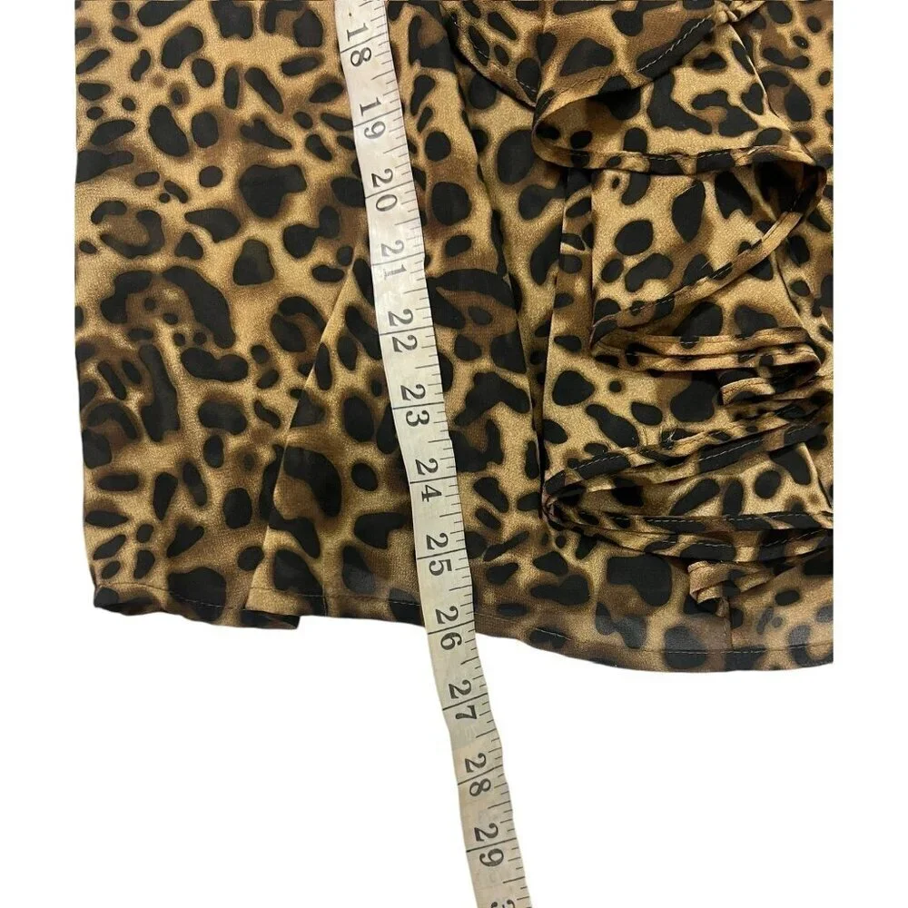 Mine Women's Shear Animal Print Riffled Top - Picture 6 of 6